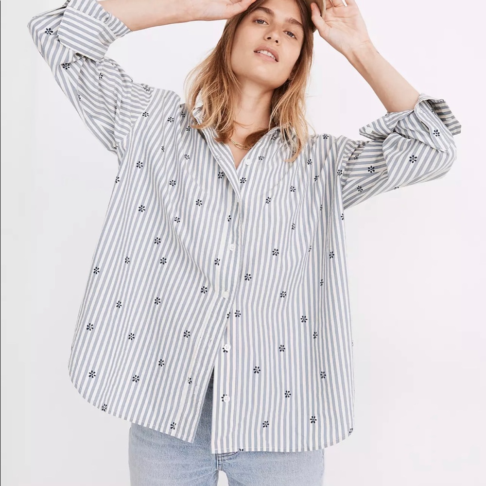 Floral Painter Shirt in Stell Stripe